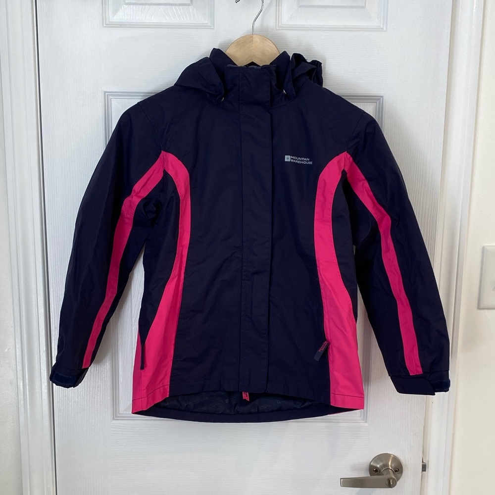 Mountain Warehouse Kids Waterproof Jacket - Navy and Pink